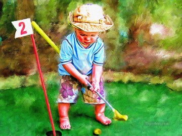 スポーツ Painting - リトルゴルファー